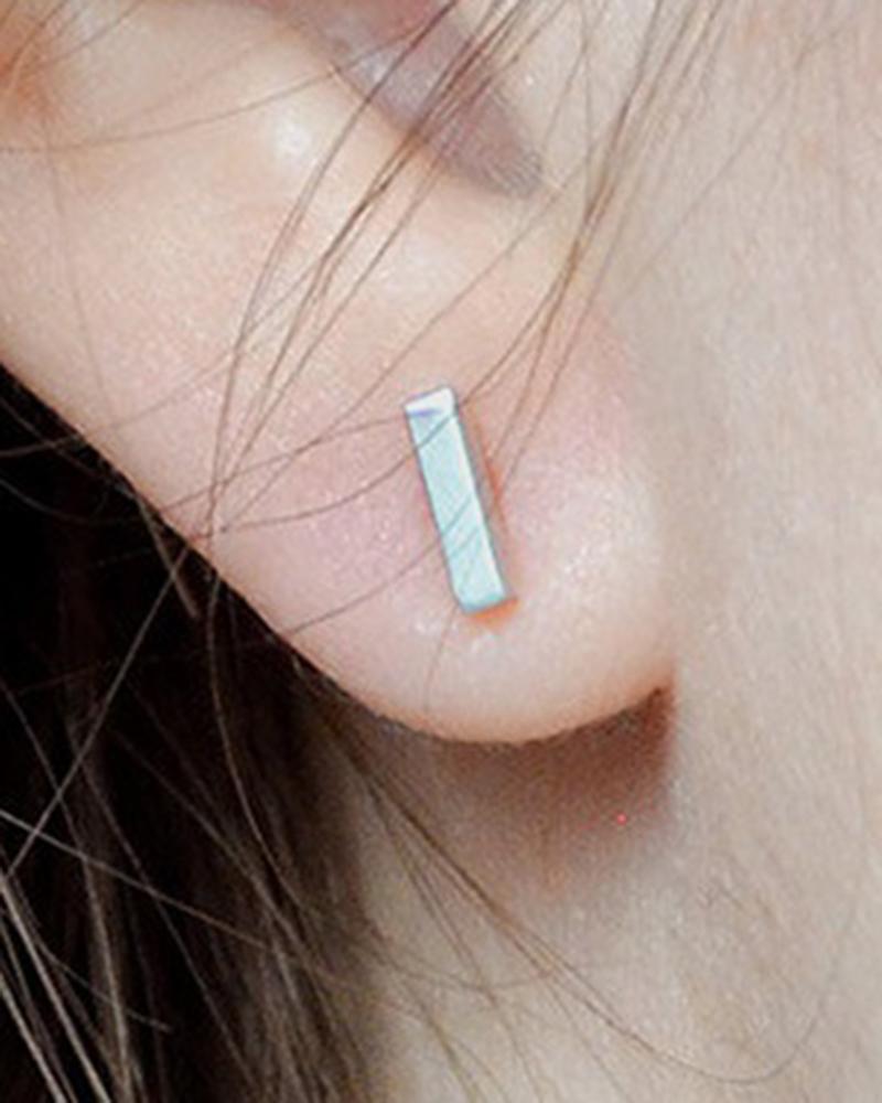 

1Pair Simple Geometric Stu Earrings, Silver