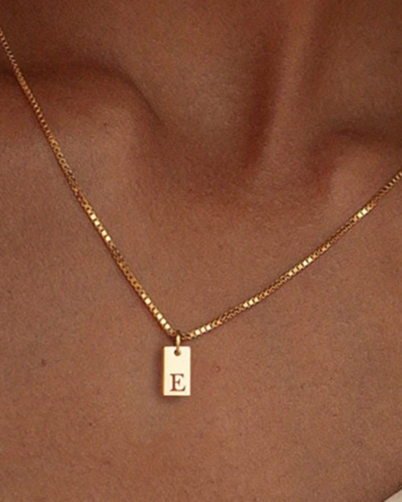 

1pc Alphabet Letter Engraved Pendent Necklace, Style5