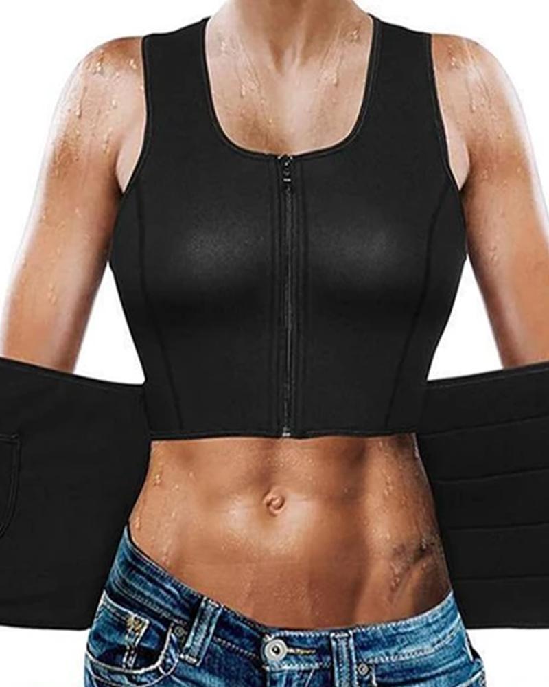 

Slimming Body Shaper Waist Trainer Sweat Vest, Black