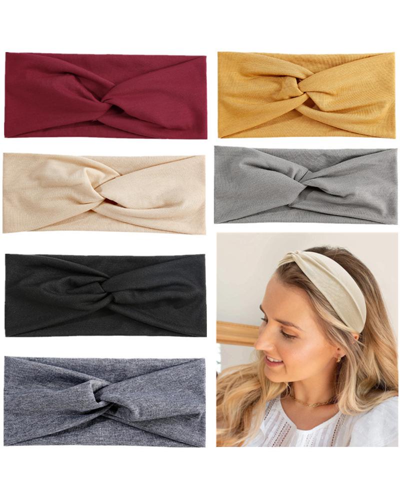 

1pc Non Slip Twisted Elastic Headband Yoga Workout Running Sport Sweat Hair Wrap, Black