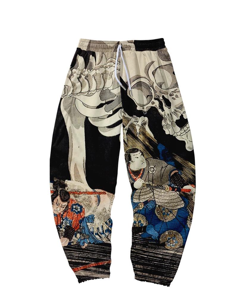 

3D Cartoon Print Drawstring Baggy Pants, Style3