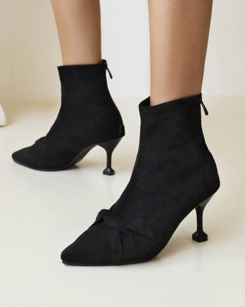 

Womens Point Toe Stiletto Heel High Heel Ankle Boots, Black