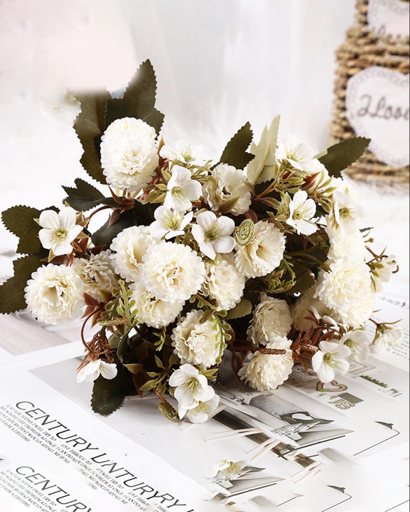 

30cm Small Bouquet Lilac Artificial Flower Decoration, White