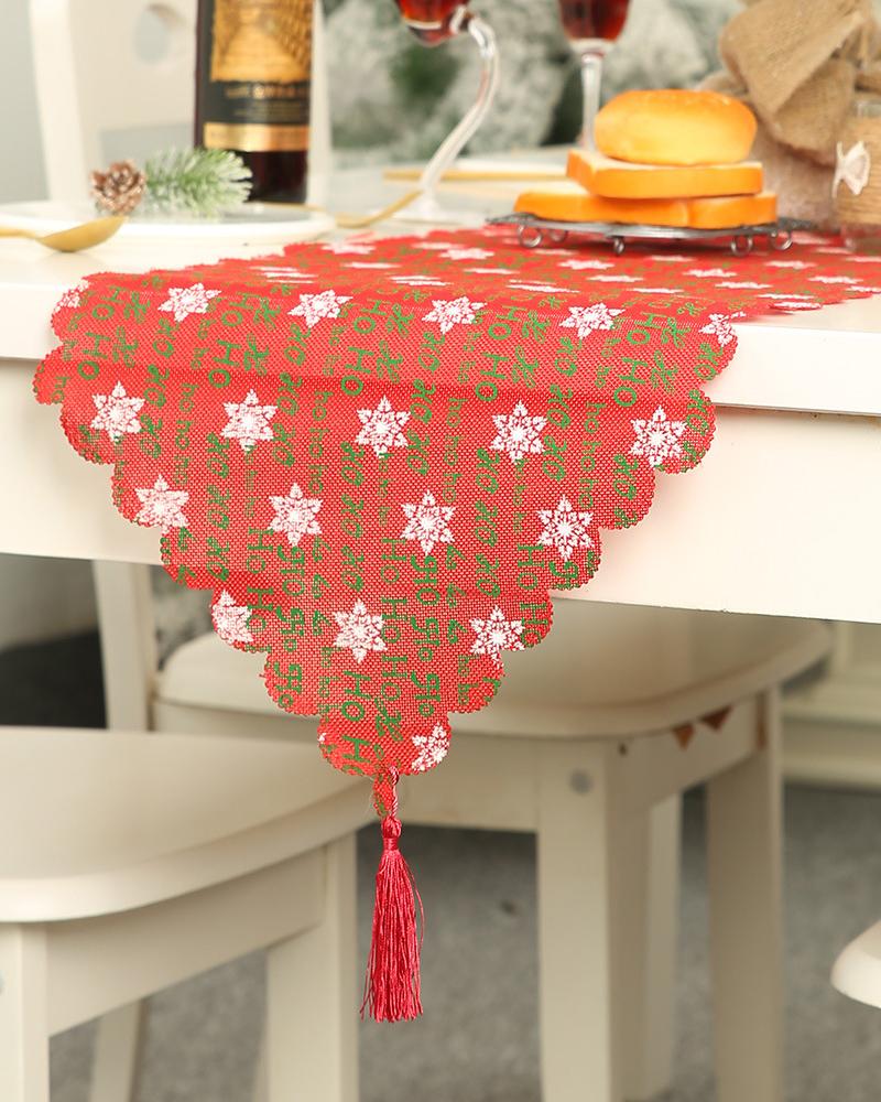 

1pc Christmas Table Runner Seasonal Winter Holiday Kitchen Dining Table Decoration Indoor Outdoor Home Party Supplies, Style5