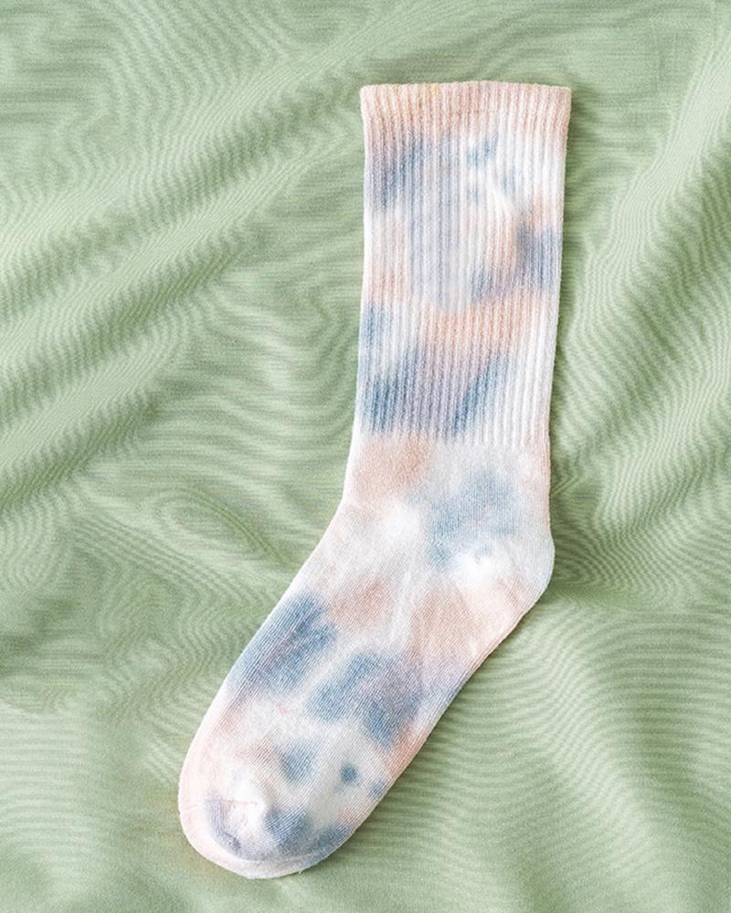 

1Pair Tie Dye Print Long Socks, Style7