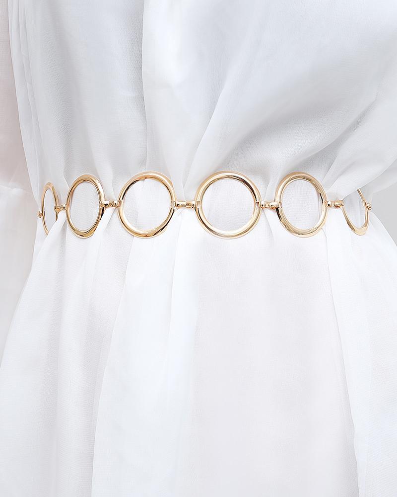 

Multi O-Ring Waist Chain, Gold