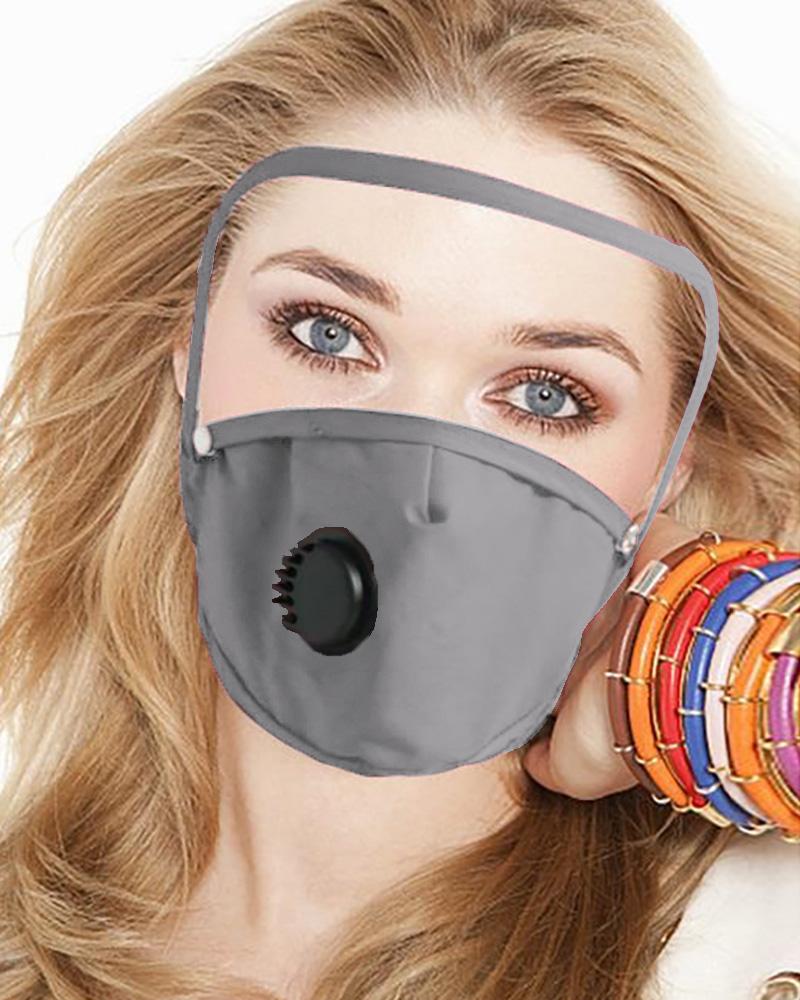 

Detachable Valve Face Mask With Eyes Shield, Gray