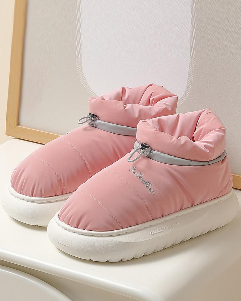 

Quilted Non Slip Lined Slipper Boots, Pink