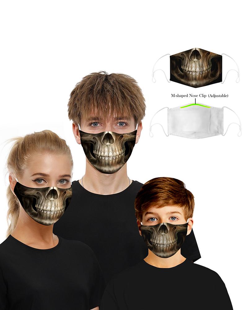 

Skull Print Breathable Mouth Mask Washable And Reusable, Style1