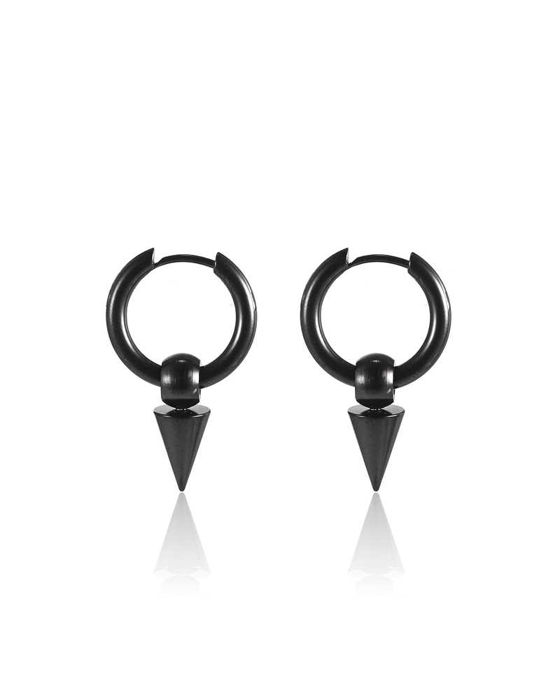 

Hip-hop Titanium Steel Ear Buckle Earring, Black