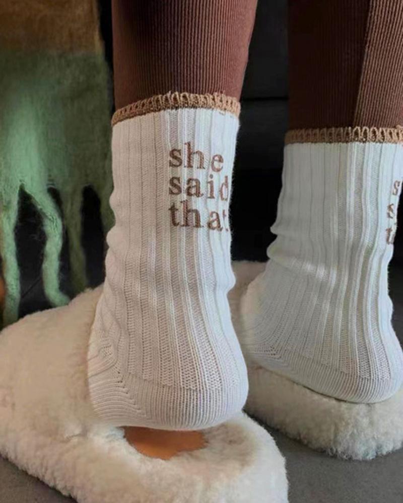 

She Said That Knit Crew Socks, Coffee
