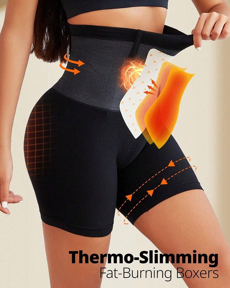 

ChicMe ShapeSculpt High Waist Shapewear Tummy Control Body Shaper Shorts Thermo Seamless Thigh Slimmer, Black