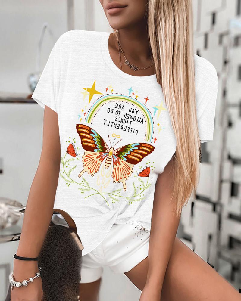 

Pineapple Cartoon Print Short Sleeve Loose T-shirts, Style15