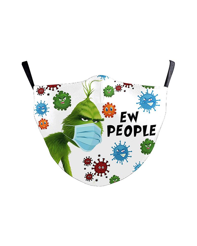 

Christmas Cartoon Print PM2.5 Filter Face Mask For Adult, Style4