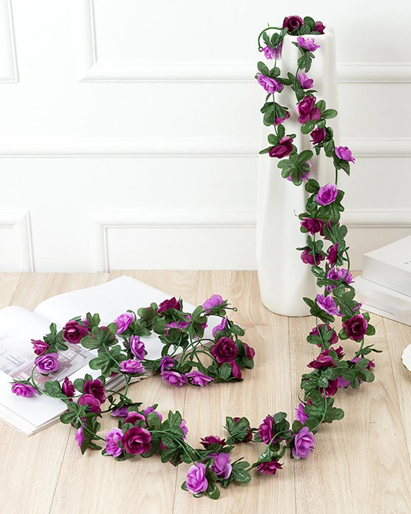 

Fake Rose Vine Flowers Plants Artificial Flower Hanging Rose, Purple