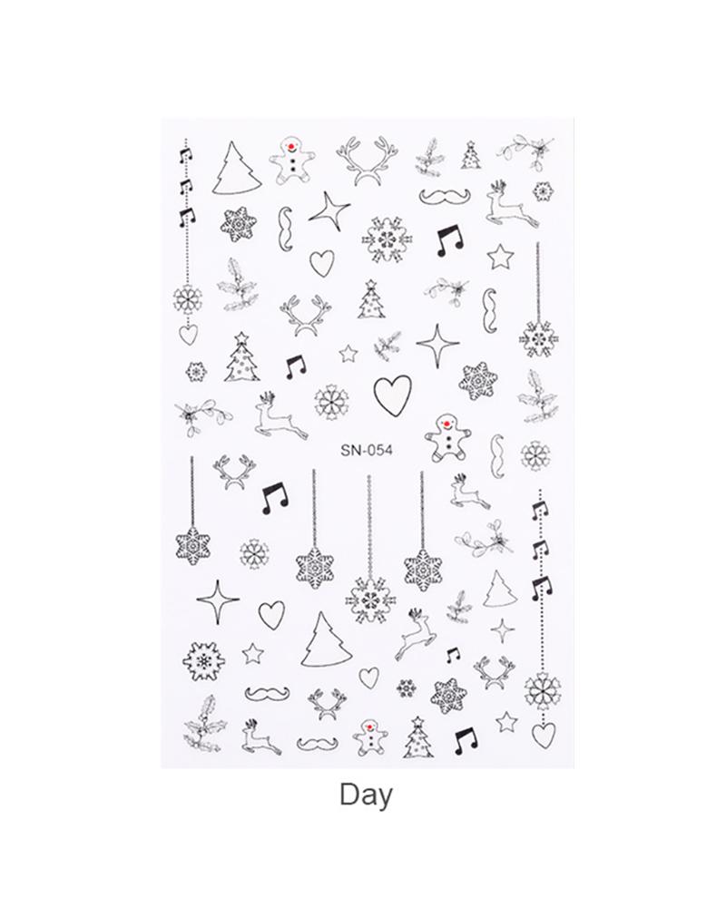 

1 Sheet Night Glow Luminous Christmas Pattern Nail Sticker, Style4