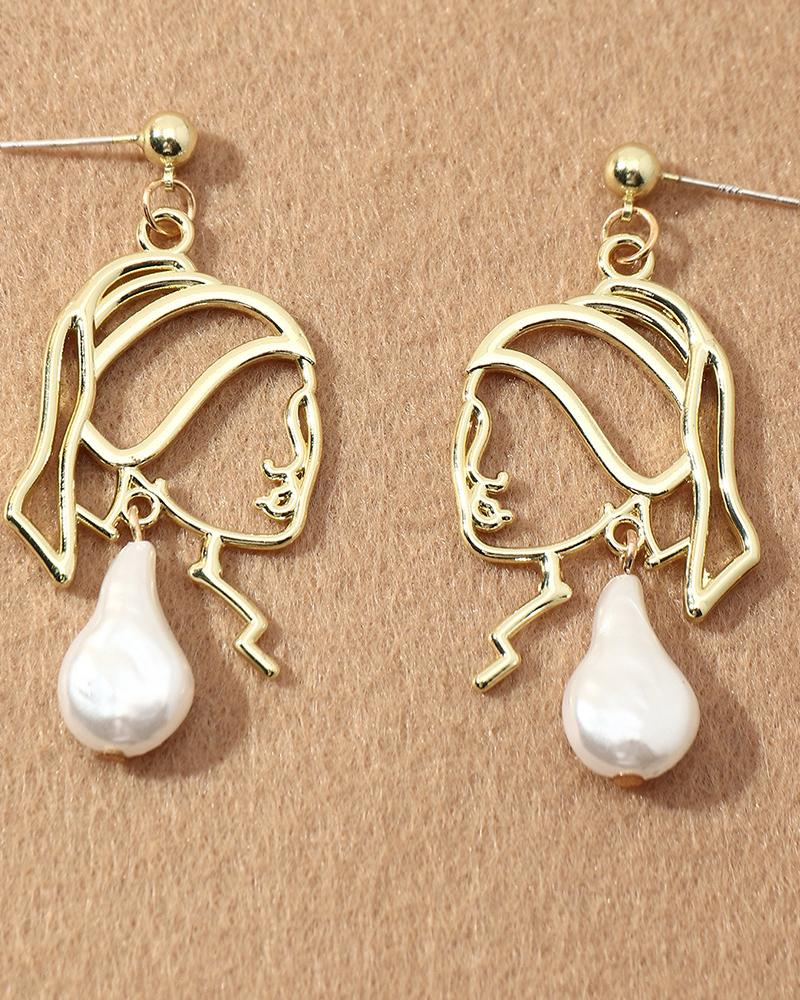

1Pair Girl with Pearl Earrings, Gold