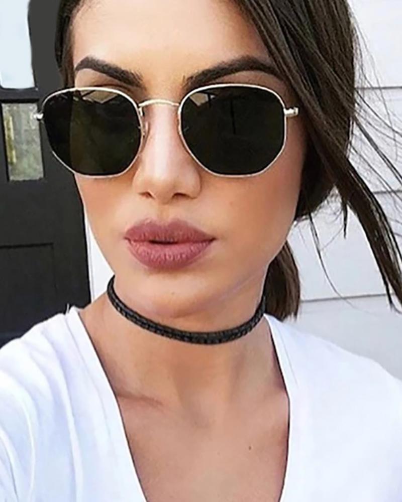 

1Pair Metal Frame Tinted Lens Sunglasses, Black