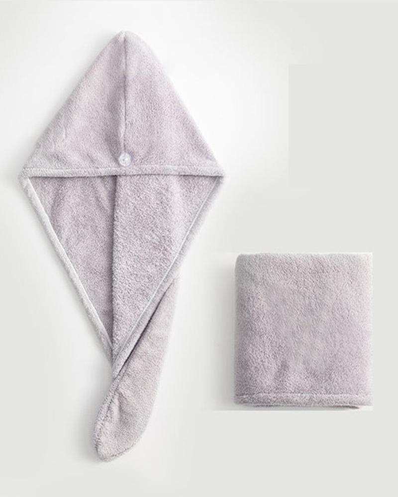 

1pc Magic Instant Dry Hair Towel, Gray