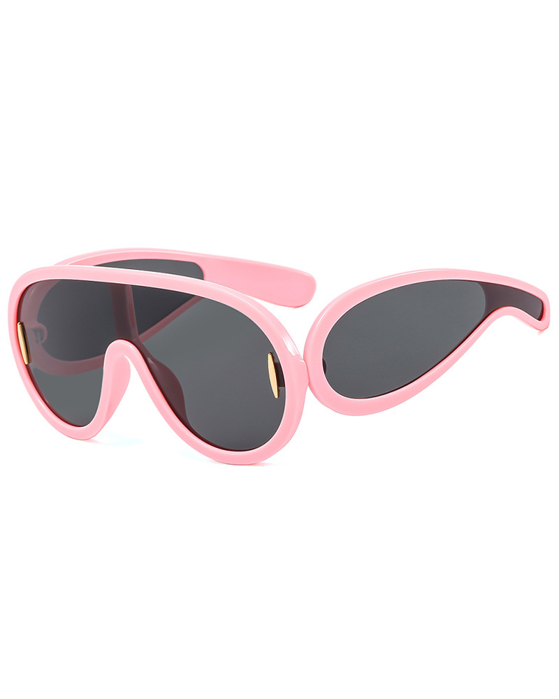 

1Pair Flat Top Vintage Trendy Sunglasses, Pink