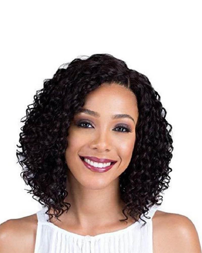 

New Curly Skil Human Hair Wigs With Baby Hair Glueless Skil Wigs Brazilian Virgin Hair Wigs, Black