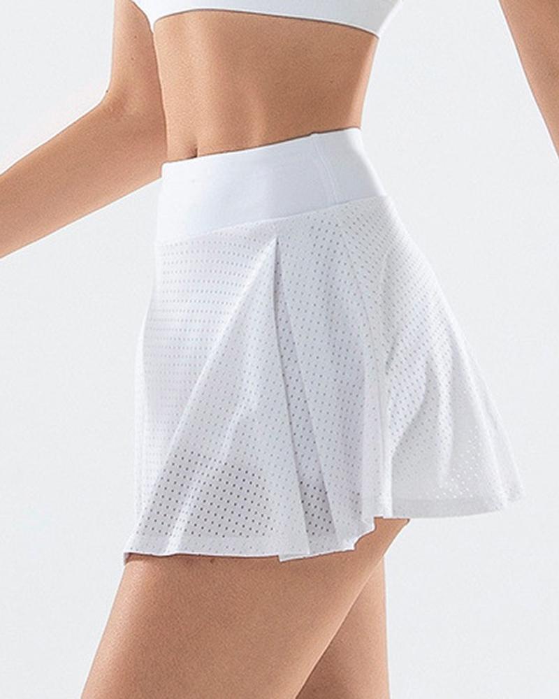 

Cutout High Waist Skorts, White