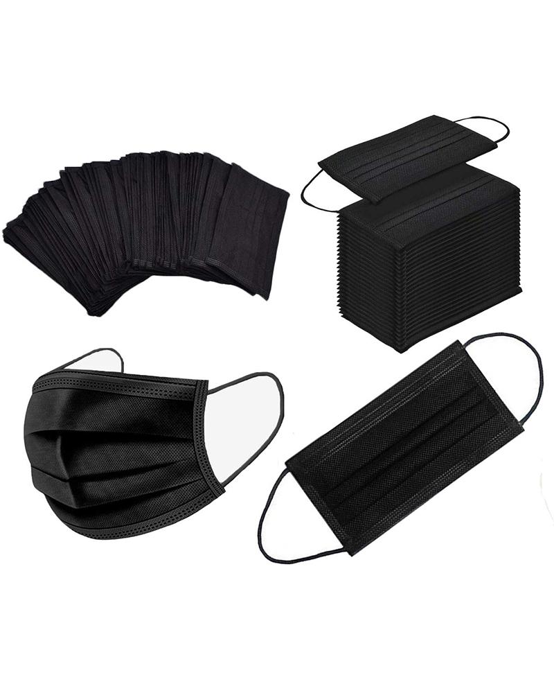 

Disposable Face Mask Filter Protection Three-layer Filter Unisex Anti-dust Mouth Mask, Black