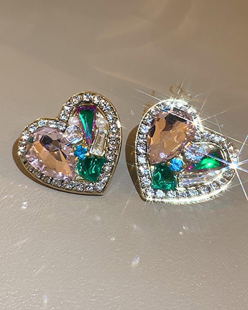 

1Pair Gem Stone Rhinestone Retro Earrings, Style2