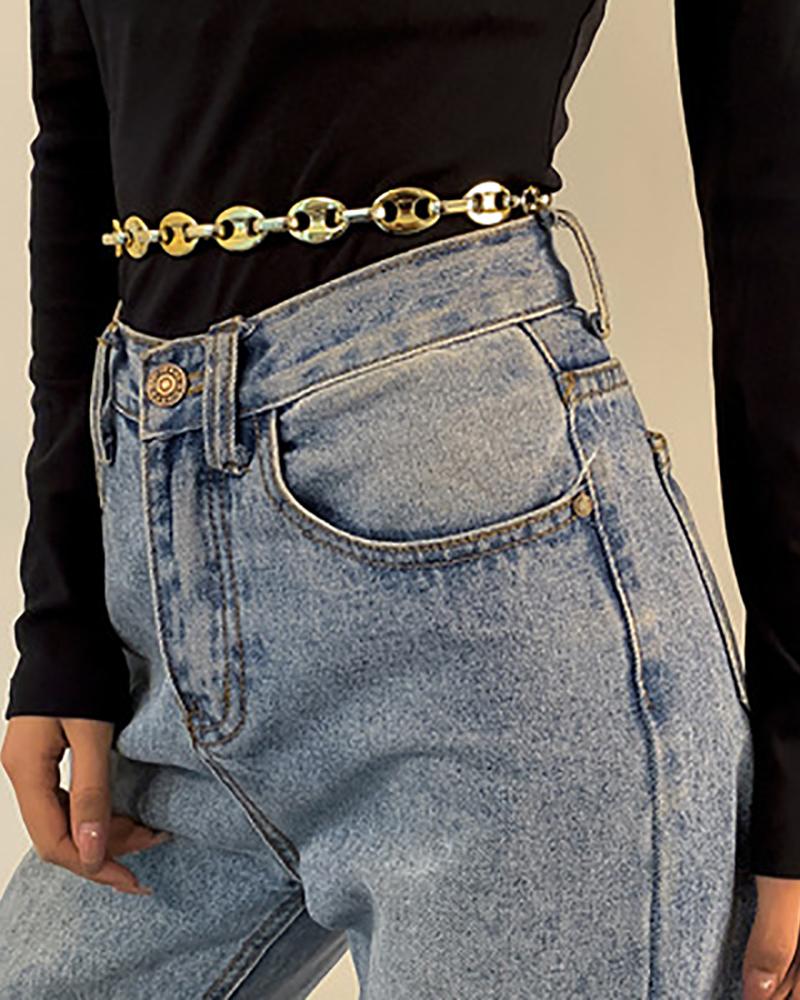 

Cute Pig Nose Waist Chain, Gold