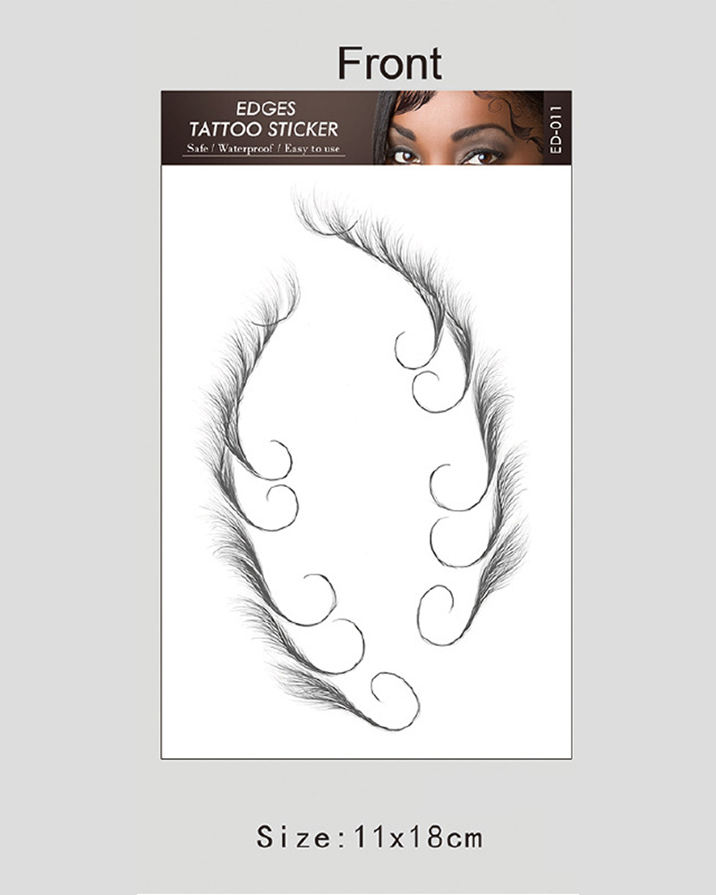 

Fake Curly Baby Hair Edges Tatto Stickers, Style2