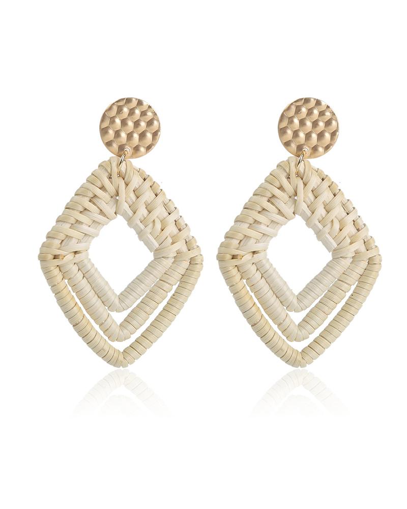 

1Pair Exaggerate Braided Geometric Pattern Earrings, Style7