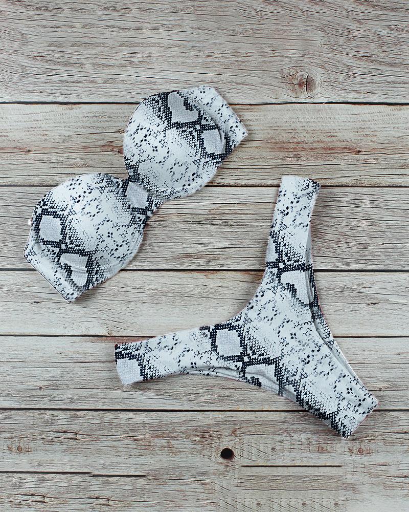 

Sleeveless Leopard Skinny Sexy Bikini, White