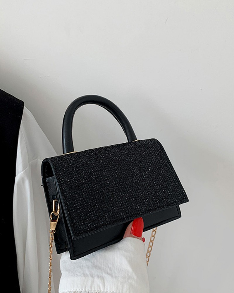 Sparkling Rhinestone Decor Chain Strap Mini Shoulder Bag
