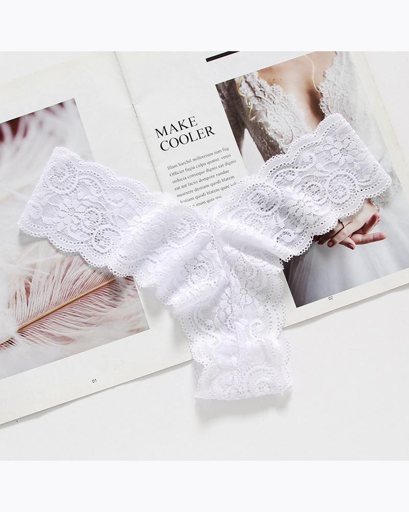 

Lace Low Waist Skinny Thong Panties, White