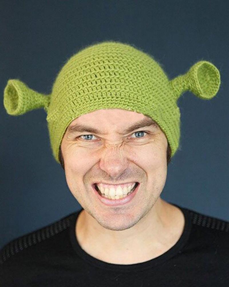 

Green Beanie Shrek Hats With Ears