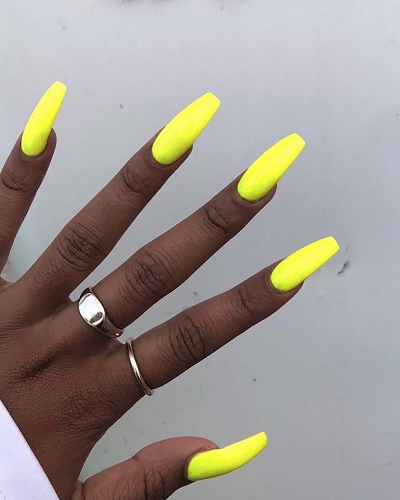 

Plain False Nail & 1PCS Nail Glue, Yellow