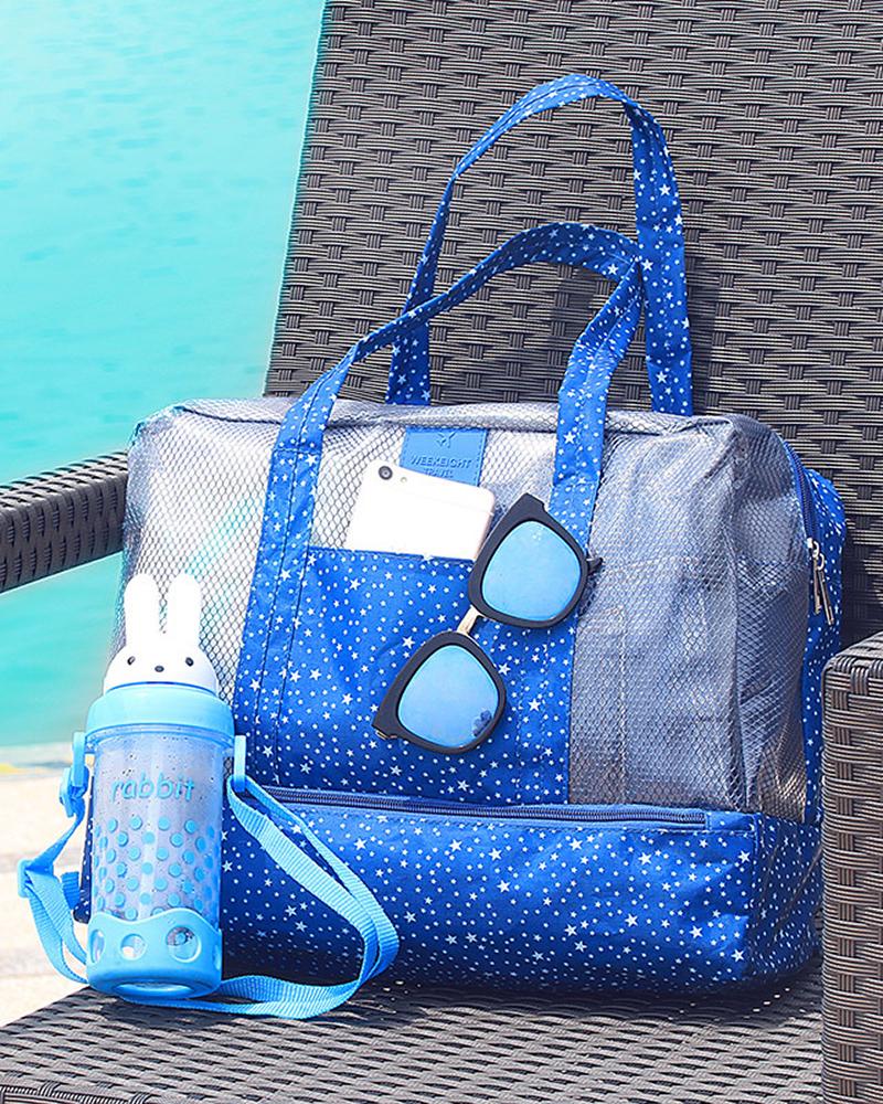 

Water-resistant Makeup Cosmetic Beach Bag Toiletry Travel Organizer With Hanging Hook, Blue