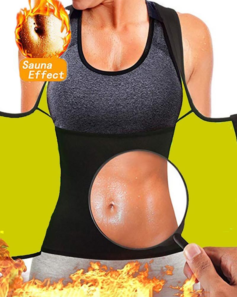 

Waist Trainer Corset Sweat Vest Weight Loss Body Shaper, Black