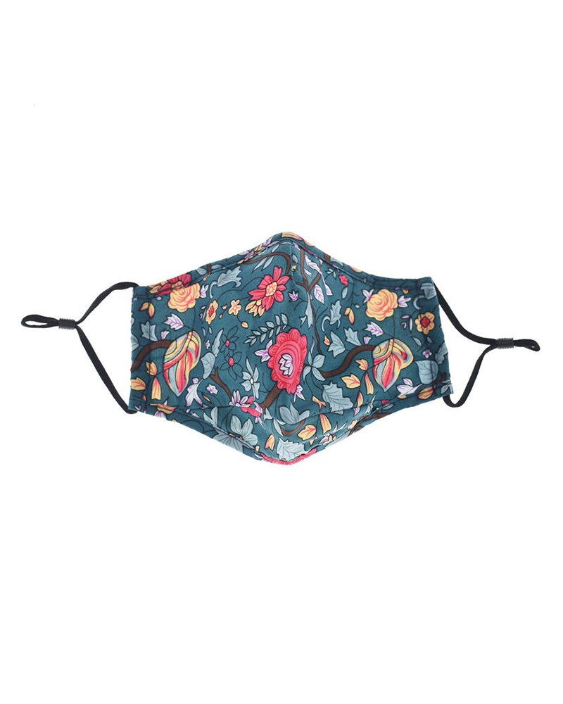 

Floral Print Ear Loop Breathable Mouth Mask, Green