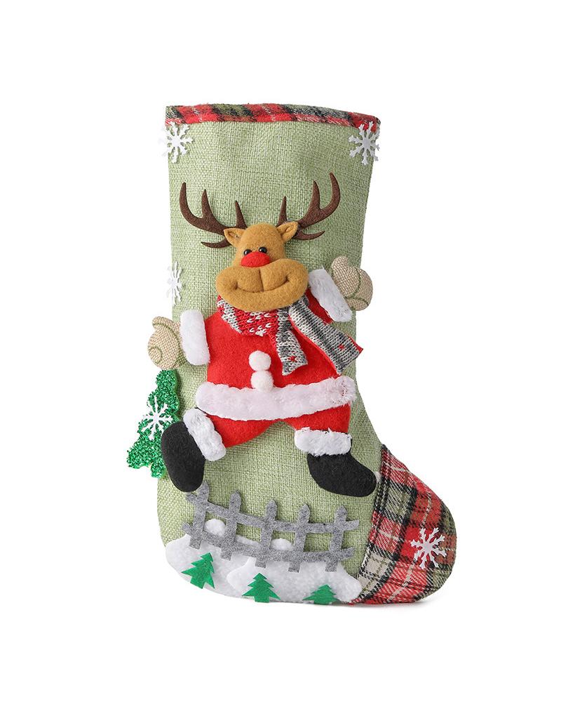 

1pc Christmas Stocking Hanging Stocking Christmas Tree Decoration Ornament Decoration Spoon Fork Bag Kids Gift Party Supplies, Style3
