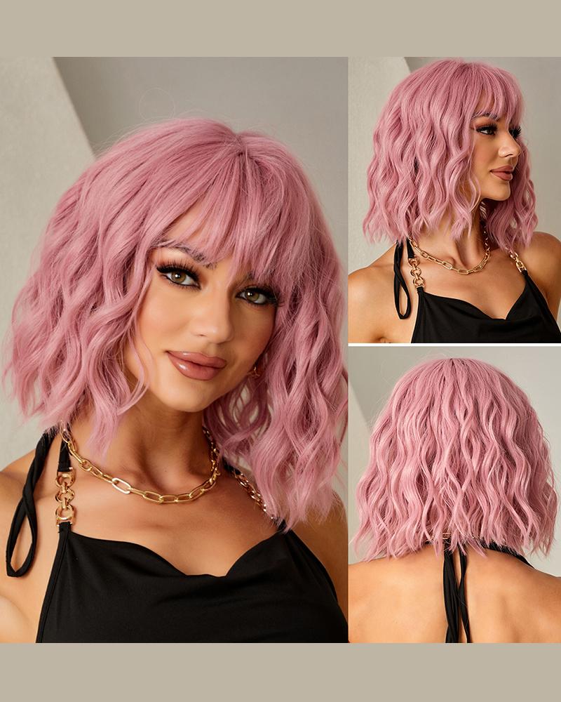 

Curly Short Synthetic Hair Wig With Bangs, Style1