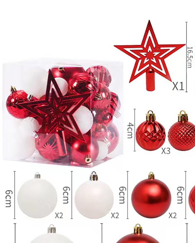 

45pcsChristmas Ornaments Set Christmas Ball Decorations For Xmas Tree Balls, Red