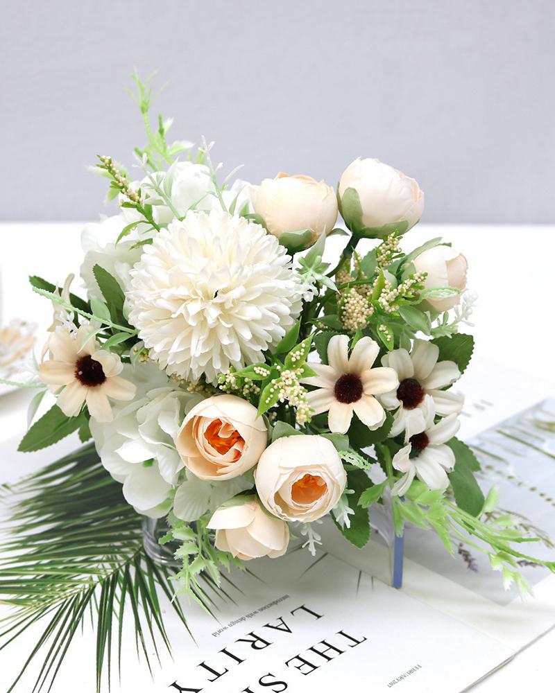 

Artificial Peonies Fake Flower Arrangement Wedding Table Centerpiece Decorations, Champagne