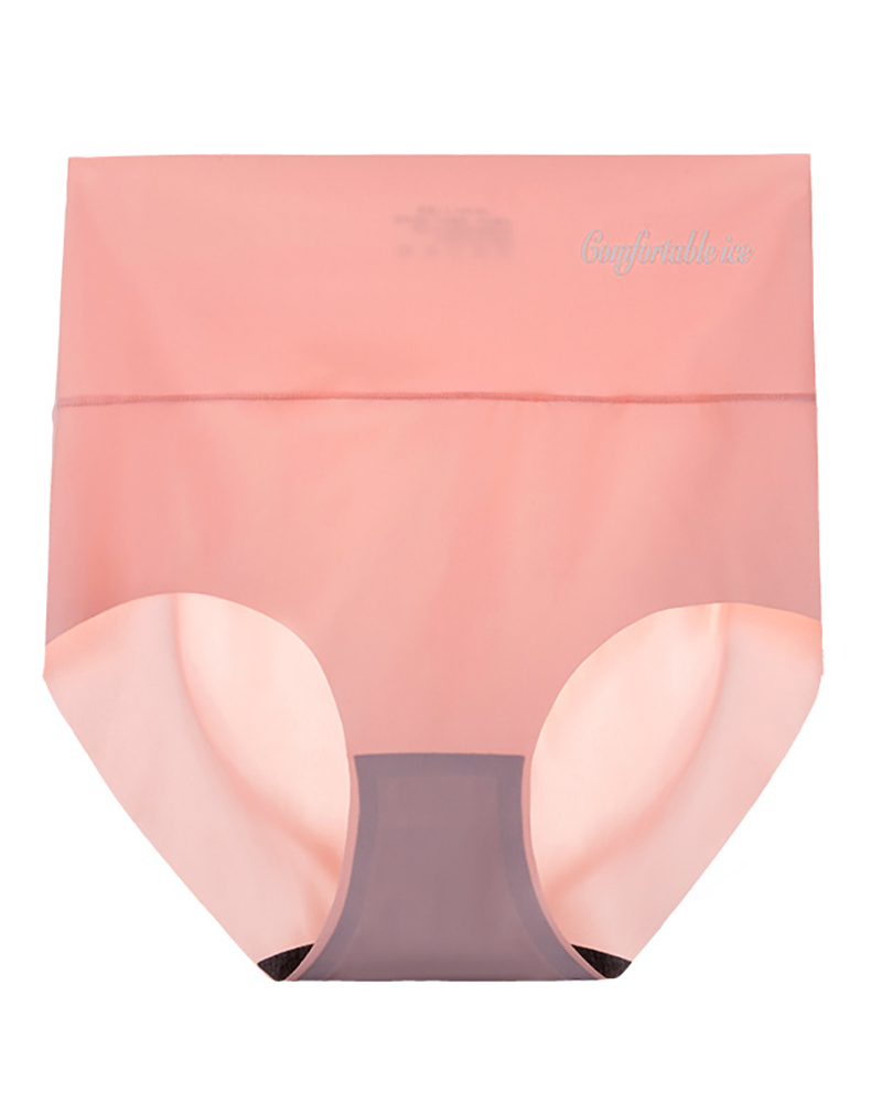 

Ice Silk Seamless Underpants High Waist Cooling Panty, Pink