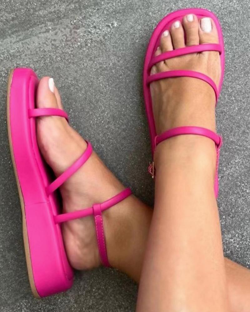 

Slingback Platform Beach Sandals, Hot pink