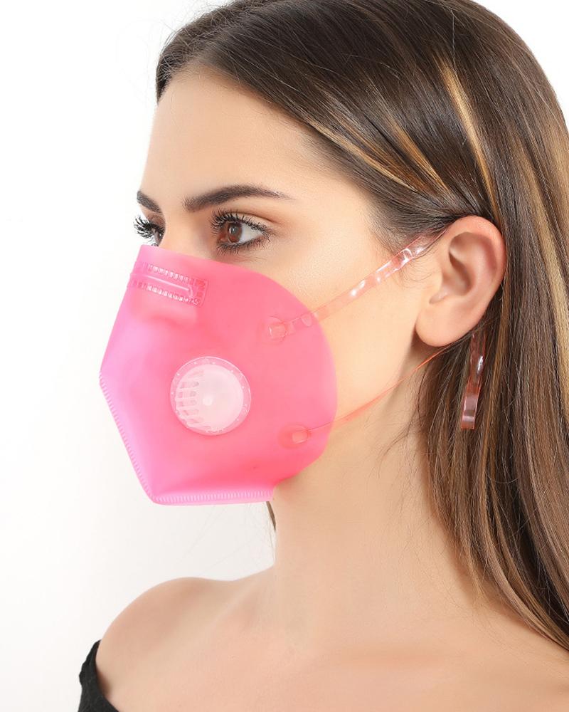 

Transparent Visualization Lip Language Anti-fog Protective Mask, Pink