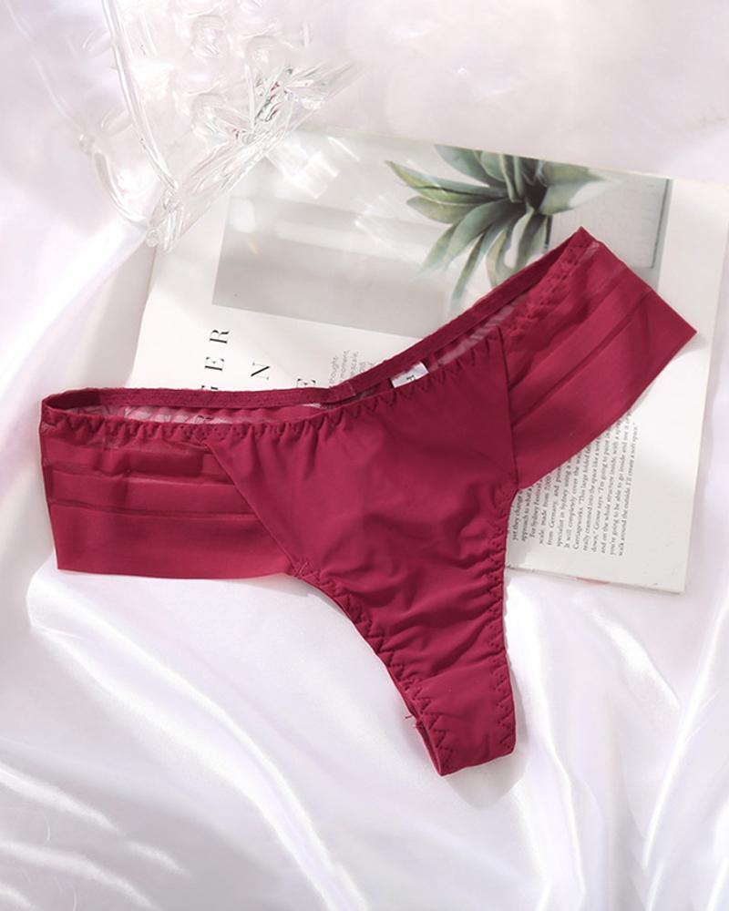 

Mesh Sexy G-string Seamless Panty, Wine red
