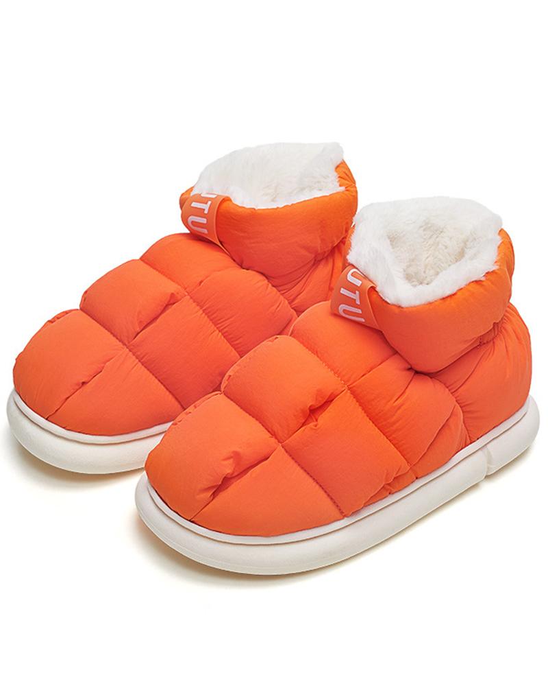 

Lined Quilted Slipper Boots, Orange
