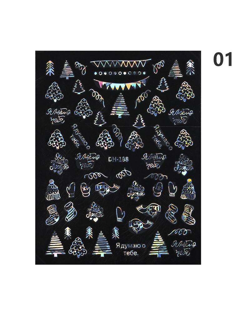 

1 Sheet Christmas Pattern Nail Art Sticker, Style1