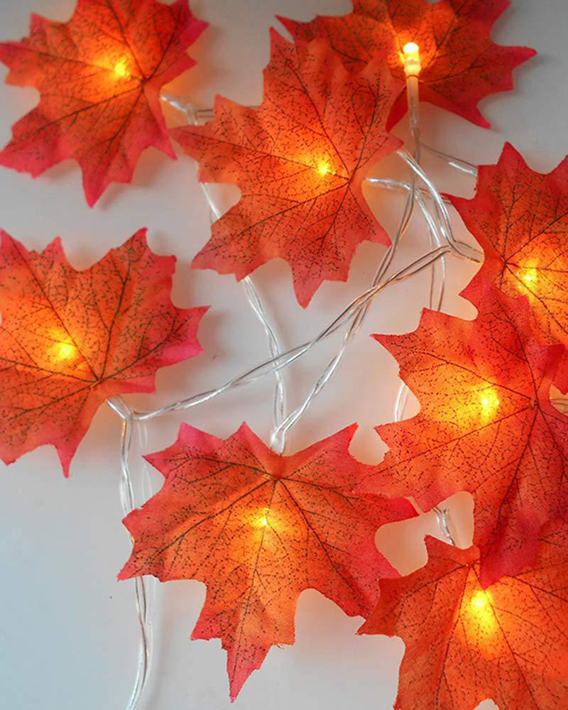 

Led Maple Leaves Garland String Light Thanksgiving Decorations Waterproof Fall Garland Lights for Indoor Outdoor Thanksgiving Decor, Style1